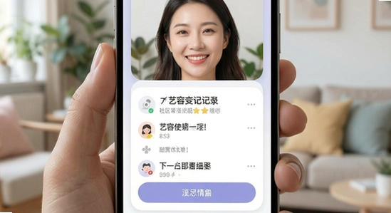 670*360艺容社区变美记录功能操作界面