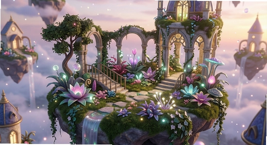 梦幻的城 唯美空中花园场景 670x360