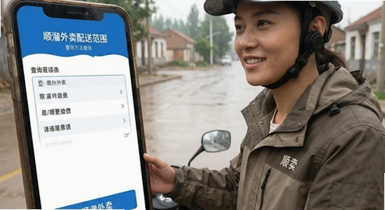 顺溜外卖配送范围查询方法
