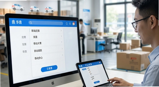 华鼎云报货端连锁门店与移动办公场景