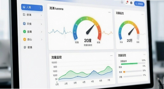 麦滴流量版主界面流量监控仪表盘展示图