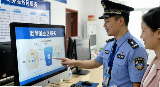 黔警通业务办理与社区服务场景图