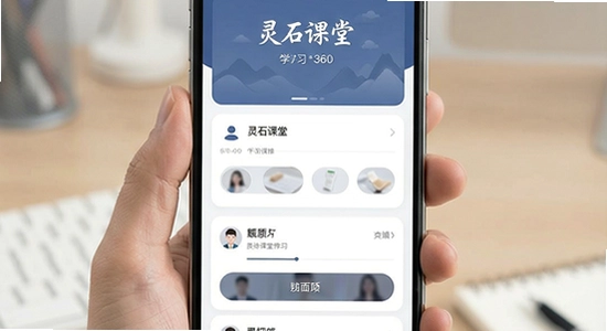 670*360 灵石课堂移动端学习界面展示