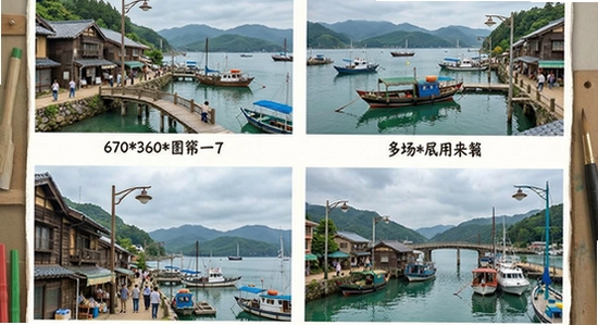 670*360 旅湾小镇多场景应用展示图