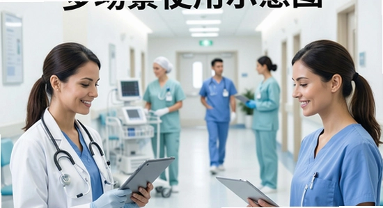 医护助手多场景使用示意图