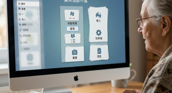 老人简用桌面设置界面与功能展示图