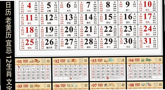 吉历万年历老黄历2026高级版系统要求,色彩丰富 无水印 宣传图