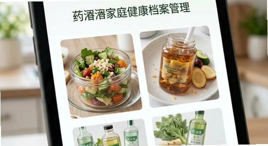 670*360的药潺潺家庭健康档案管理界面图