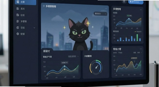 黑猫天气助手多城市管理界面