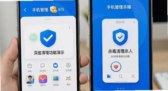 手机管家杀毒深度清理功能演示