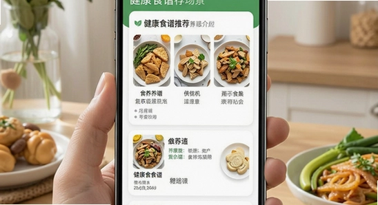 食养集app主界面健康食谱推荐场景图