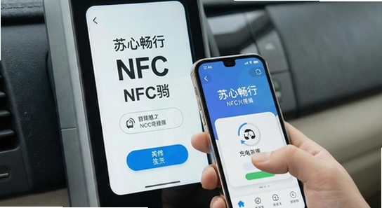 苏心畅行NFC充值操作示意图