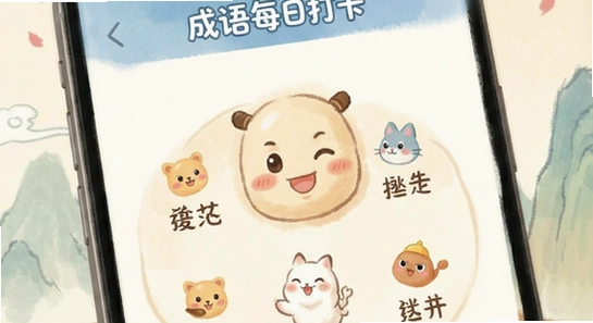 成语每日打卡界面展示