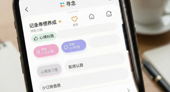 寻念app心情标签与记录习惯养成界面