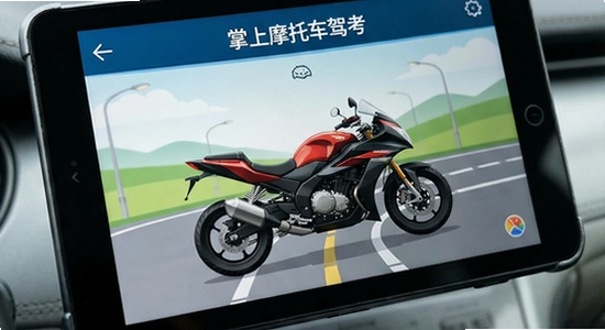 掌上摩托车驾考界面展示