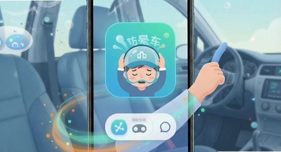 防晕车app视觉引导动态效果示意图