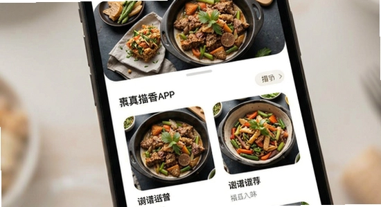 真食香APP首页菜谱推荐界面展示
