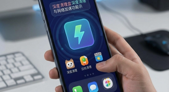 手机通畅魔盒深度清理与网络加速功能示意 670x360